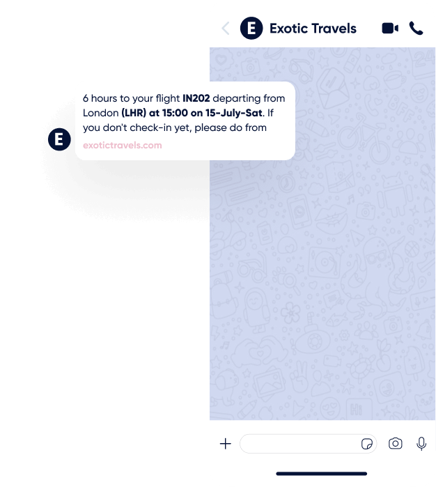 Insider WhatsApp event reminders